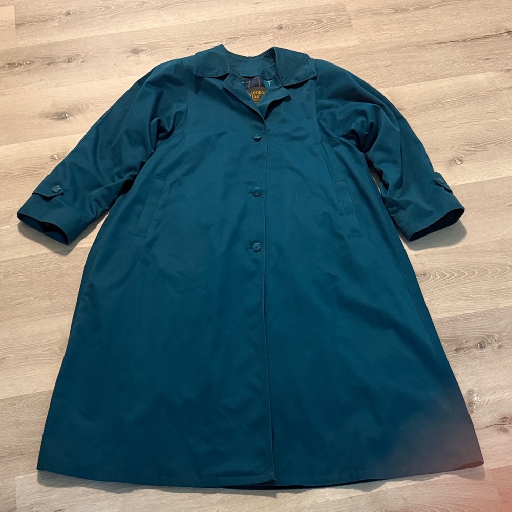 London Fog Deep Teal Vintage Overcoat